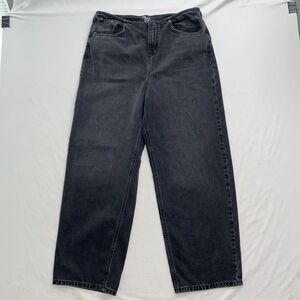BDG Urban Outfitters High Rise Barrel Leg Jeans Womens 32W Black Grunge Skater